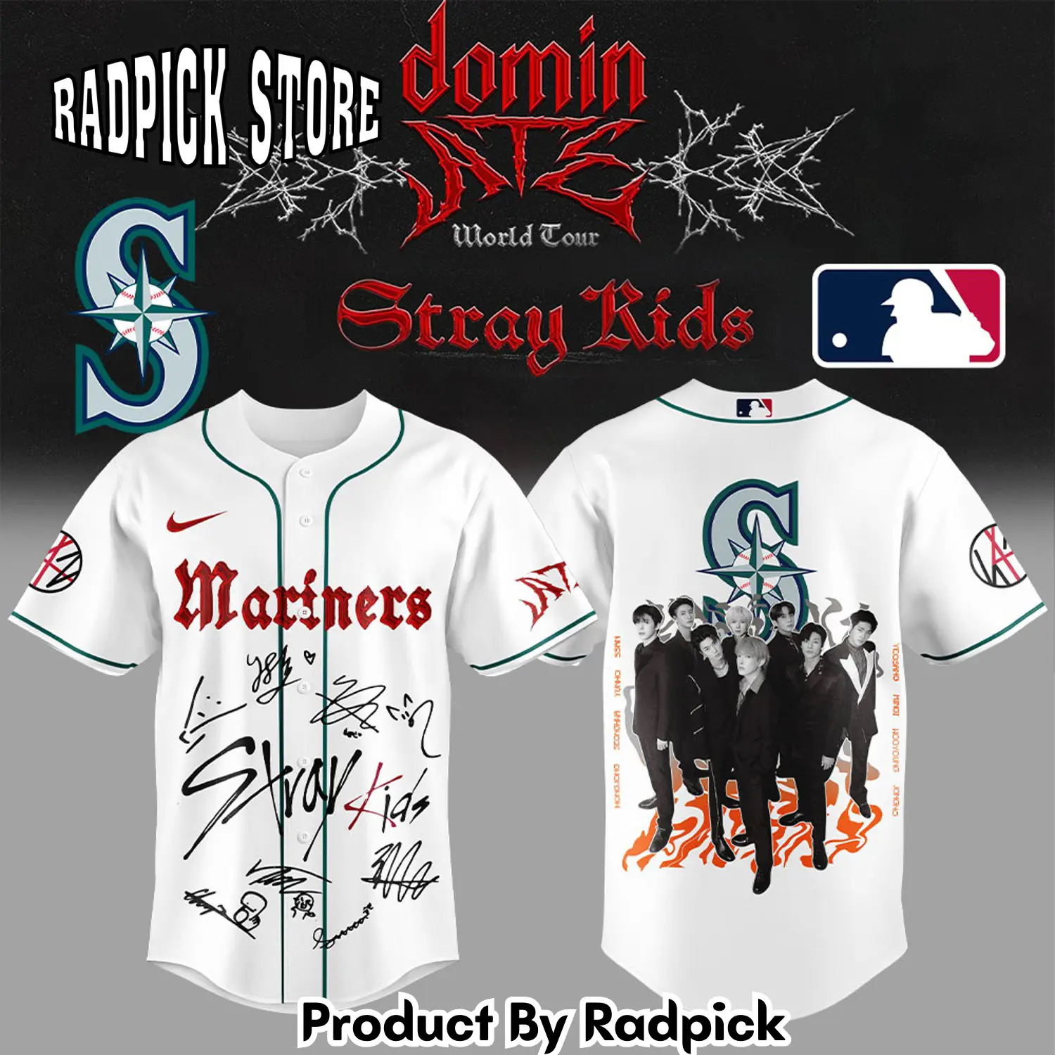 Radpick seattle mariners x ate show signature white v2 combo baseball jersey rp12788